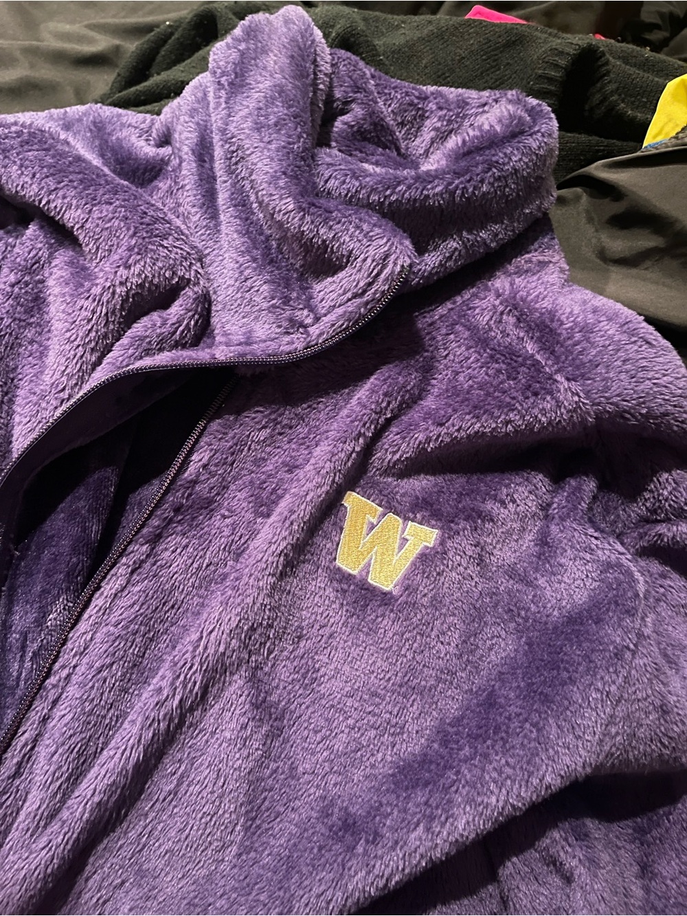 Champion Plush Zip-Up Jacket in Deep Purple with Embroidered Logo